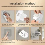 Traceless Wall Mounted Camera Bracket Home No-Punch Surveillance Rack Router Shelf - Image 14