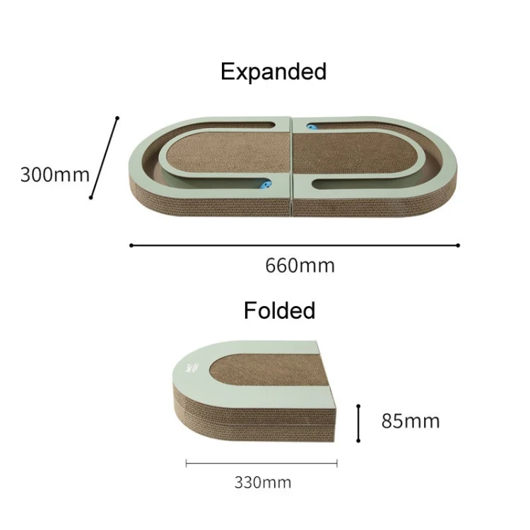 TBD06044734_B2.webp Pet Fun Cats Scratching Board Cats Claw Rubbing Toys Foldable With Ball - Image 3