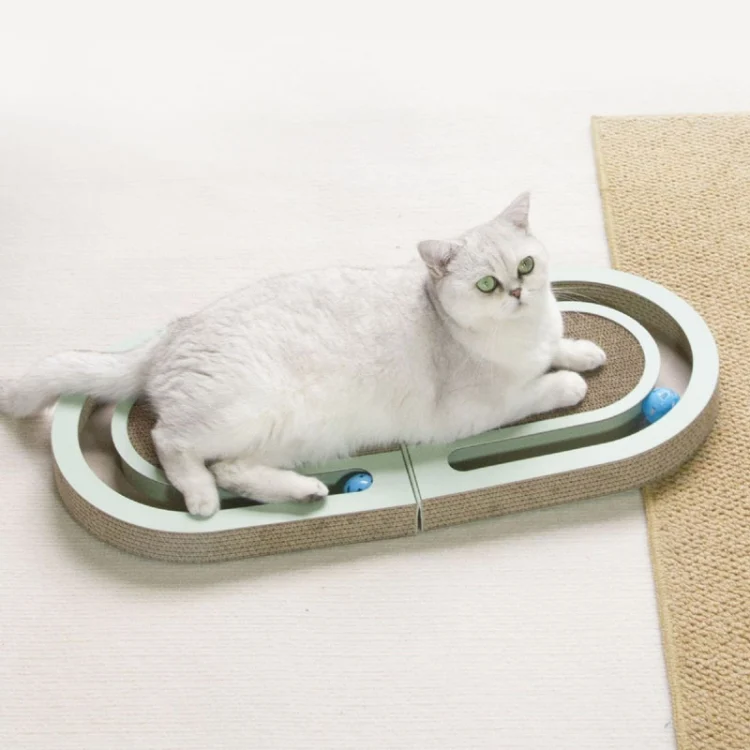 TBD06044734_B6.webp Pet Fun Cats Scratching Board Cats Claw Rubbing Toys Foldable With Ball - Image 7