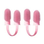 2pcs Pet Teeth Cleaning Dual Finger Toothbrush Dogs And Cats Oral Cleaning Tools