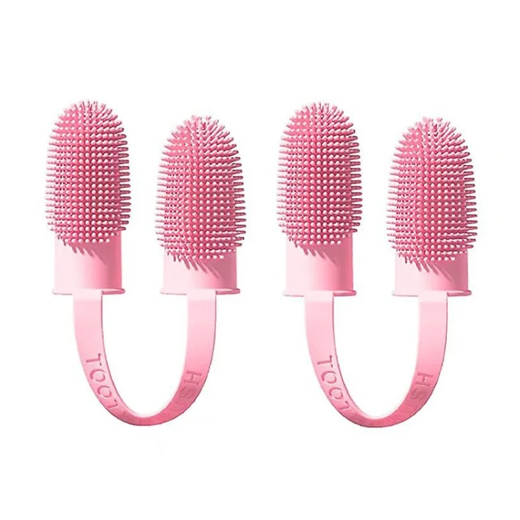 2pcs Pet Teeth Cleaning Dual Finger Toothbrush Dogs And Cats Oral Cleaning Tools