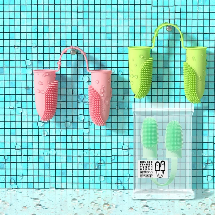 TBD06044777_B1.webp 2pcs Pet Teeth Cleaning Dual Finger Toothbrush Dogs And Cats Oral Cleaning Tools - Image 2