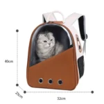 PU Pet Bag Cats And Dogs Outing Carrying Capsule Double Shoulder Backpacks - Image 3
