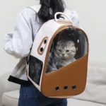 PU Pet Bag Cats And Dogs Outing Carrying Capsule Double Shoulder Backpacks - Image 7