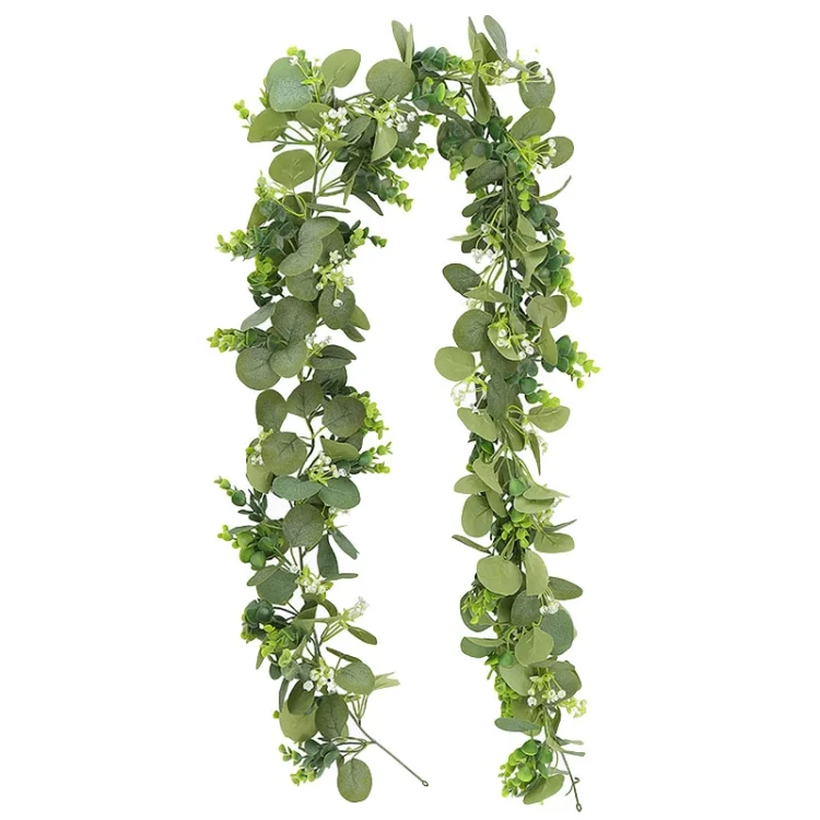 180cm Simulation Greenery Eucalyptus Ivy Leaf Rattan Hanging Fake Flower Decoration Rattan