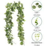180cm Simulation Greenery Eucalyptus Ivy Leaf Rattan Hanging Fake Flower Decoration Rattan - Image 9