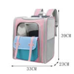 Square Foldable Cats Backpack Pets Outdoor Portable Double Shoulder Bag - Image 3