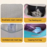 Square Foldable Cats Backpack Pets Outdoor Portable Double Shoulder Bag - Image 8