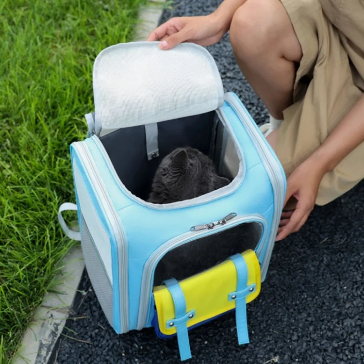 TBD06044831_B8.webp Square Foldable Cats Backpack Pets Outdoor Portable Double Shoulder Bag - Image 9