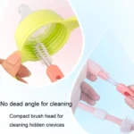 Multifunctional Straw Lid Cleaning Brush Nylon Stainless Steel Crevice Scrubber Comb - Image 6