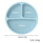 3 Compartments Baby Silicone Suction Cup Plate Childrens Complementary Feeding Bowl - Image 3