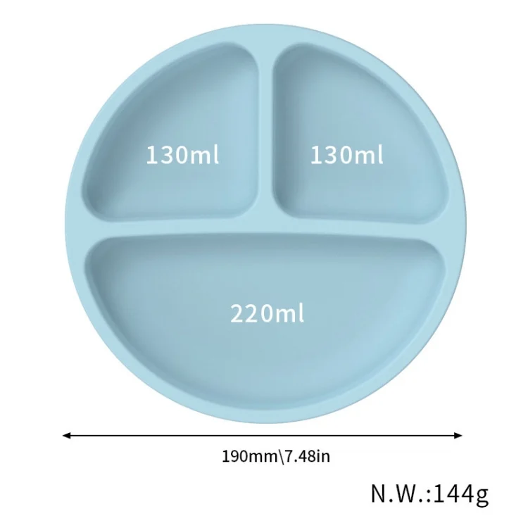 TBD06044896_B2.webp 3 Compartments Baby Silicone Suction Cup Plate Childrens Complementary Feeding Bowl - Image 3