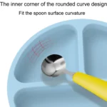 3 Compartments Baby Silicone Suction Cup Plate Childrens Complementary Feeding Bowl - Image 4