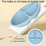 3 Compartments Baby Silicone Suction Cup Plate Childrens Complementary Feeding Bowl - Image 6