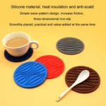 10x0.5cm Round Silicone Coaster Non-Slip Wave Mug Heat Insulation Cushion Drainage Coffee And Tea Coaster - Image 7