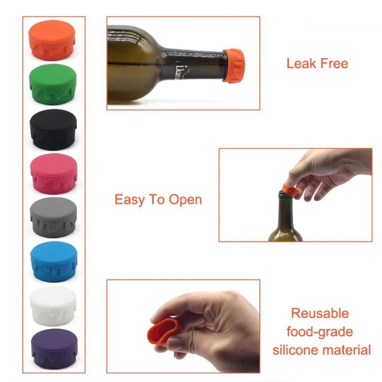 TBD06044915_B3.webp 5pcs FDA Food Grade Silicone Wine Bottle Stopper Wine Corks Leak-Proof Stopper - Image 4
