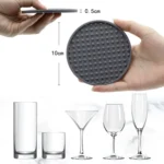 10cm Round Thickened Silicone Coaster Irregular Pyramid Shape Tea Cup Mat - Image 3