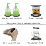 10cm Round Thickened Silicone Coaster Irregular Pyramid Shape Tea Cup Mat - Image 5