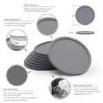 10cm Simple Round Thickened Silicone Coaster Anti-Slip Heat Insulation Anti-Scald Tea Cup Table Mat - Image 4