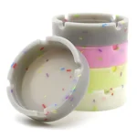 Round Silicone Luminous Ashtray Fluorescent Car Ashtray - Image 3