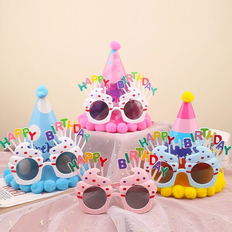 TBD06044991_B1.webp 2pcs Party Glasses Children Hats Headwear Birthday Photo Decorations, Random Pattern Delivery - Image 2