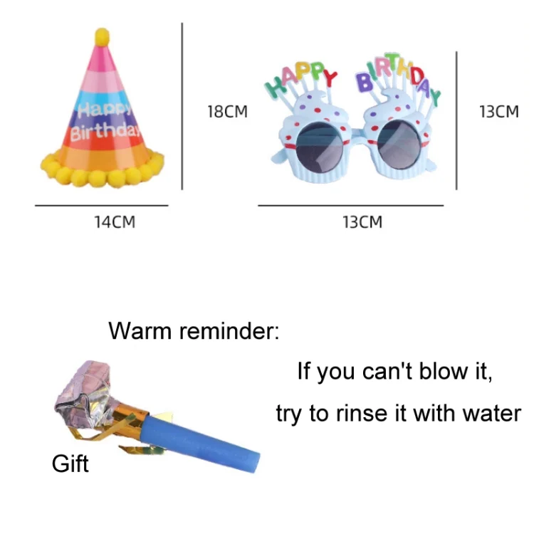 TBD06044991_B3.webp 2pcs Party Glasses Children Hats Headwear Birthday Photo Decorations, Random Pattern Delivery - Image 4