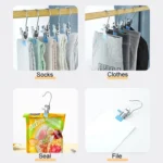 5pcs /Pack Stainless Steel Flat Clip With Hook Anti-Scratch Catch Laundry Drying Holder - Image 4