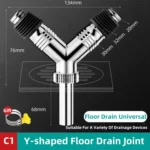 Y-shape Washing Machine Floor Drain Joint Pipe Connector - Image 7