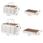 Foldable Outdoor Camping Storage Case Car Storage Box Organizer With Wooden Lid - Image 3