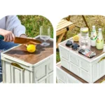 Foldable Outdoor Camping Storage Case Car Storage Box Organizer With Wooden Lid - Image 5