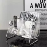 6-grid 360-degree Rotating Acrylic Remote Control Stationery Storage Box