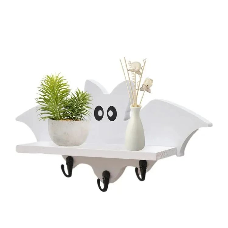 TBD0604503501A.webp Cartoon Bat Shape Wooden Wall Mount Storage Rack Key Holder - Image 1