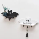 Cartoon Bat Shape Wooden Wall Mount Storage Rack Key Holder - Image 2