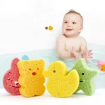 Baby Bathing Wood Pulp Sponge Cute Cartoon Soft Bath Sponge Bath Scrubber - Image 2
