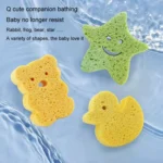 Baby Bathing Wood Pulp Sponge Cute Cartoon Soft Bath Sponge Bath Scrubber - Image 11