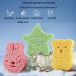 Baby Bathing Wood Pulp Sponge Cute Cartoon Soft Bath Sponge Bath Scrubber - Image 12