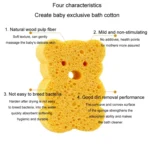 Baby Bathing Wood Pulp Sponge Cute Cartoon Soft Bath Sponge Bath Scrubber - Image 4