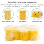 Baby Bathing Wood Pulp Sponge Cute Cartoon Soft Bath Sponge Bath Scrubber - Image 5