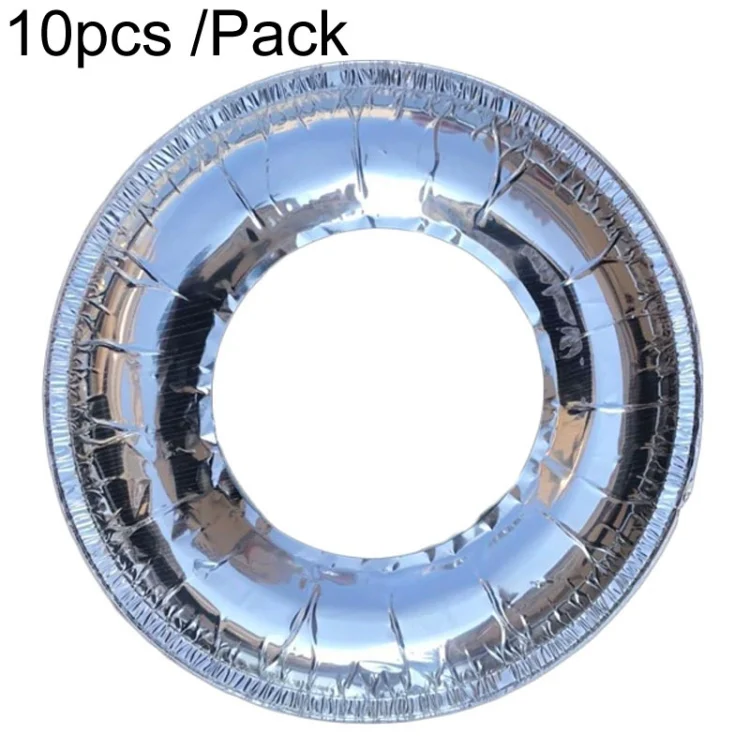 TBD0604505101.webp 10pcs /Pack Gas Stove Oil-Proof Pad Cooktop Tinfoil Circle Kitchen Aluminum Foil Cleaning Mat - Image 1