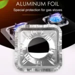 10pcs /Pack Gas Stove Oil-Proof Pad Cooktop Tinfoil Circle Kitchen Aluminum Foil Cleaning Mat - Image 6