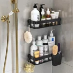 Wall-mounted Kitchen and Bathroom Storage Rack with 4 Hooks - Image 2