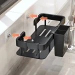 Wall-mounted Kitchen and Bathroom Storage Rack with 4 Hooks - Image 5