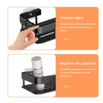 Wall-mounted Kitchen and Bathroom Storage Rack with 4 Hooks - Image 8