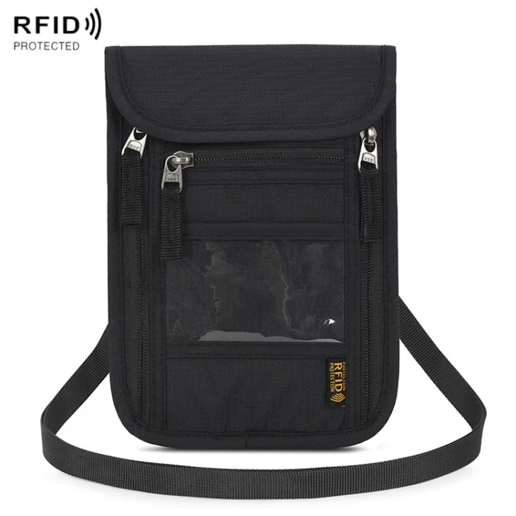 Passport ID Bag Anti-Theft Brush Card Bag Multi-Functional Neck Cell Phone Bag
