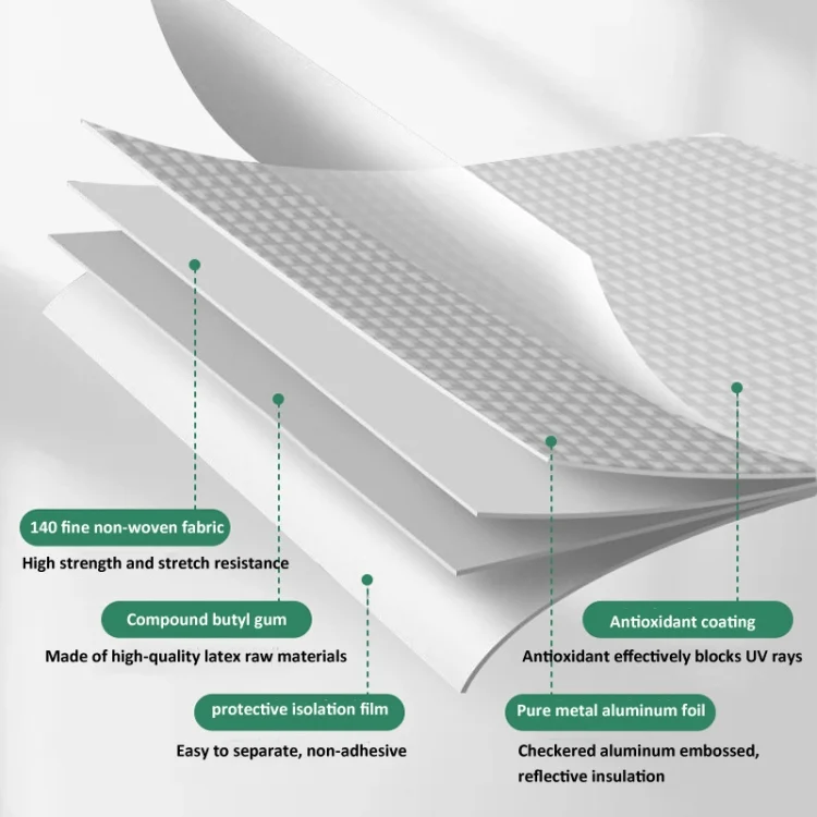 TBD06045250_B3.webp 1.2mm Thickness Butyl Waterproof Tape Self-Adhesive Aluminum Foil Tape - Image 4