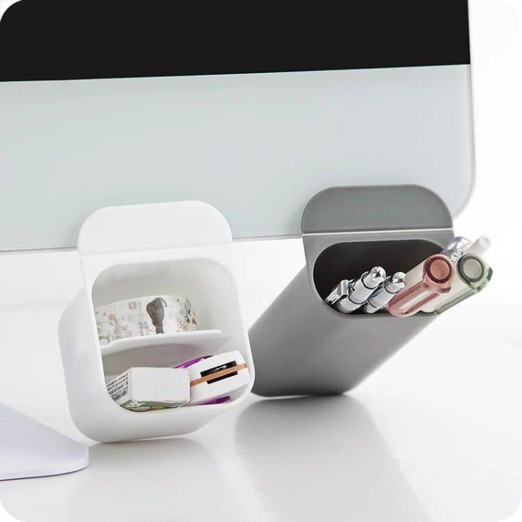 TBD06045256_B7.webp Desktop Computer Monitor Auxiliary Pen Holder Desk Adhesive Storage Box - Image 8