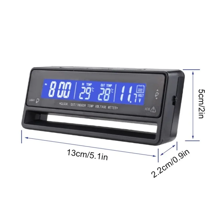 TBD06045308_B1.webp Car Digital Display Clock Luminous Electronic Thermometer Voltmeter - Image 2