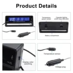Car Digital Display Clock Luminous Electronic Thermometer Voltmeter - Image 3