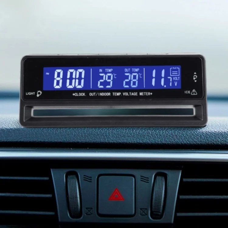 TBD06045308_B4.webp Car Digital Display Clock Luminous Electronic Thermometer Voltmeter - Image 5