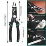 TUOSEN 9-in-1 Multifunctional Wire Stripper with Pointed Nose Cable Cutting and Crimping Tool - Image 3